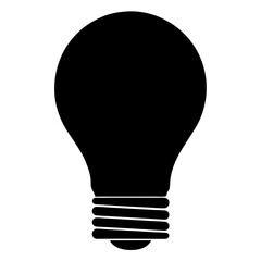 Black silhouette of a light bulb, simple design for inspiration and ideas