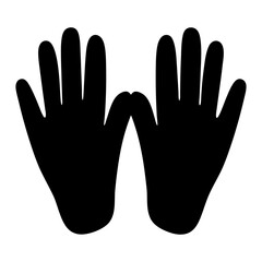 Stylized silhouette illustration of two hands placed next to each other