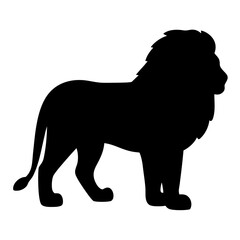 Silhouette of a Majestic Lion Standing Tall in Striking Contrast