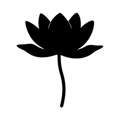 Stylized Lotus Flower Illustration, a Simple and Elegant Black and White Design