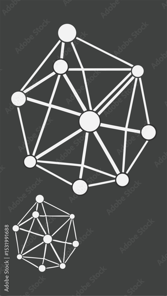 Aufkleber abstract molecular structure illustration on white background suitable for various design projects