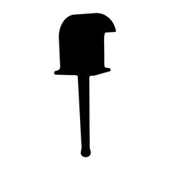 Black Silhouette of a Spatula Utensil Tool on a White Background