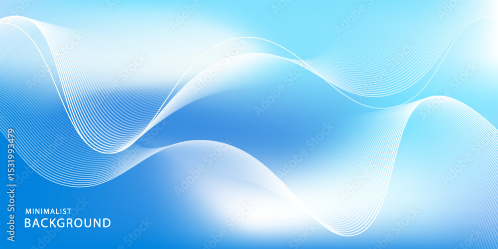 Poster abstract blue gradient background with shining lines waves. minimalist background for banner, poster