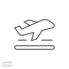 Flight Departure Icon Modern Minimal Outline Vector Illustration