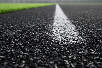 Black Rubber Granules on Green Artificial Turf