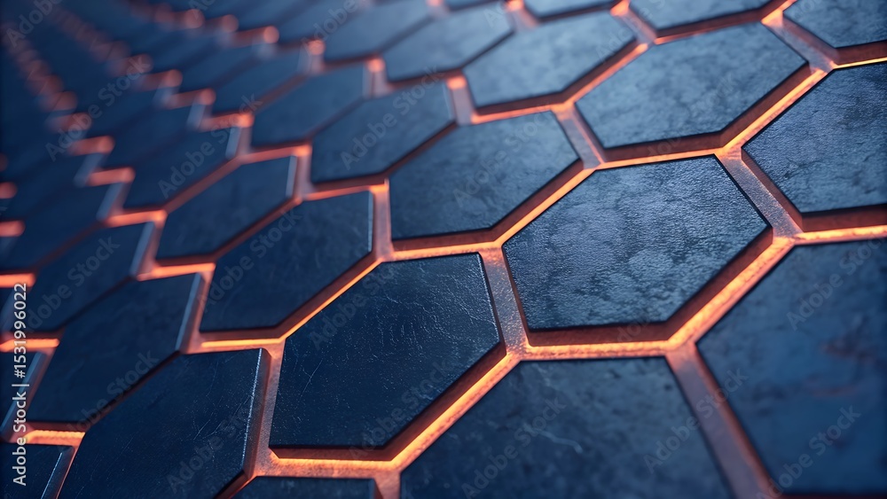 Poster blue abstract background with a seamless hexagonal geometric pattern for modern technology and busin