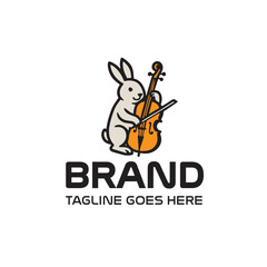 Cute Rabbit Playing Cello Logo