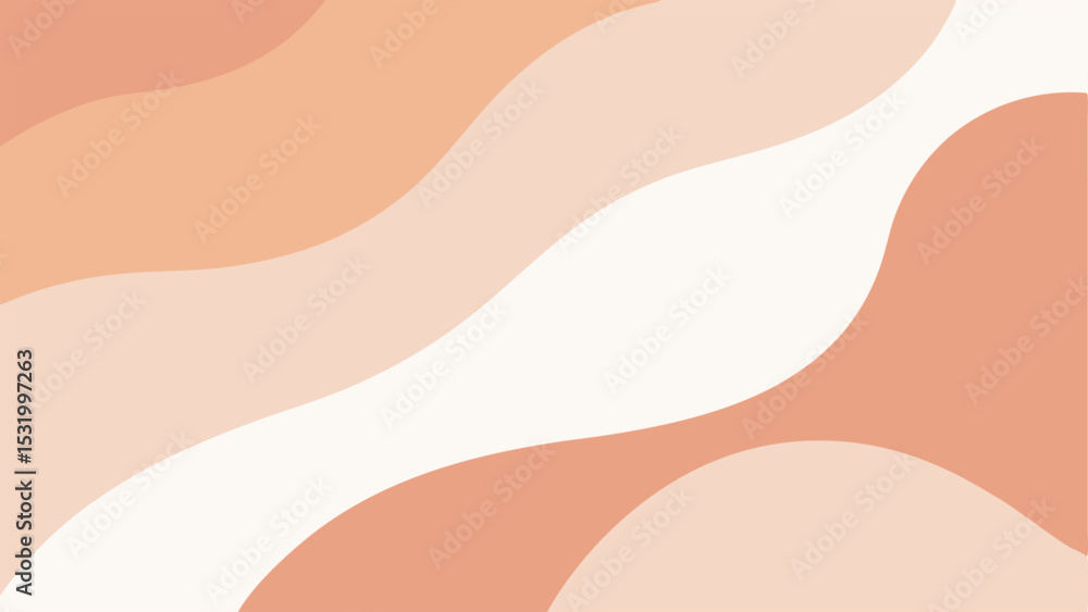Poster abstract wavy design in earthy tones with layers and transparency for various projects