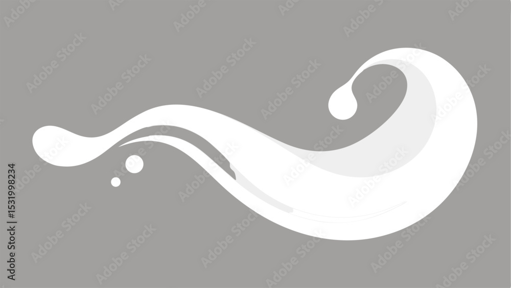 Poster abstract white swirl vector design element with subtle gradients on a transparent background