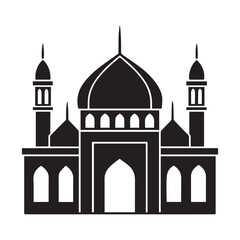 taj mahal icon silhouette vector illustration 