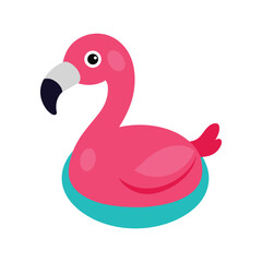 Pink flamingo pool float illustration for summer fun and relaxation