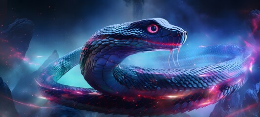 Galaxy Version of snake world, ai generative