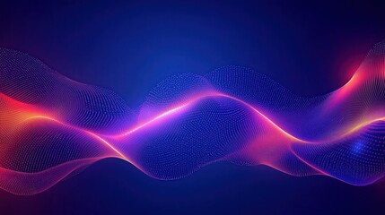 Fototapeta premium A Deep Blue Background with Red Glowing Lines Featuring an Abstract Wave Design, Bringing Movement and Fluidity, Perfect for TechnologyThemed Backgrounds and Banners