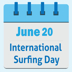 International Surfing Day Announcement Reminder Calendar 
