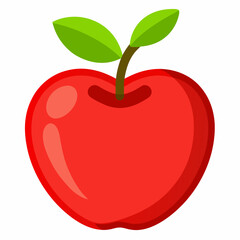 red apple with leaf