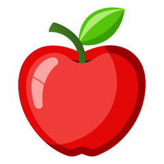 red apple with leaf