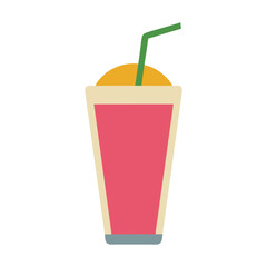 Colorful smoothie illustration with straw for summer drinks menu designs