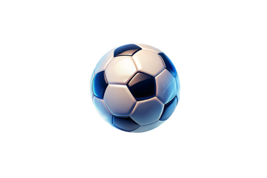 Soccer Ball with Blue Flame Energy Effect isolated on a white background AI GENERATED PNG