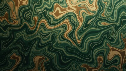 Abstract Emerald Green and Gold Swirling Marble Texture Background Design