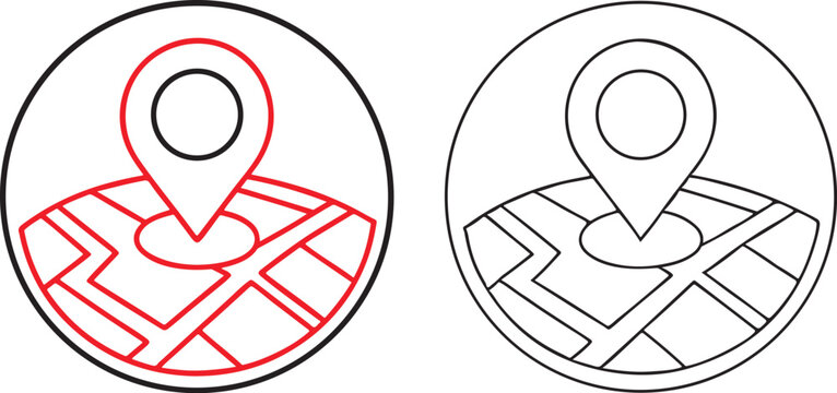 Location Pin Icon Flat Vector Map Marker Navigation Travel Real Estate Editable Icon