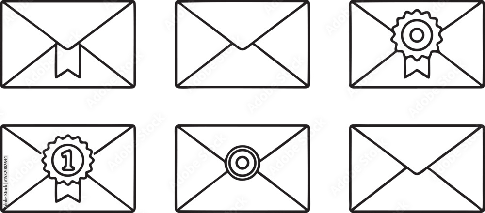 Poster email notification icon flat vector envelope contact symbol newsletter editable ui