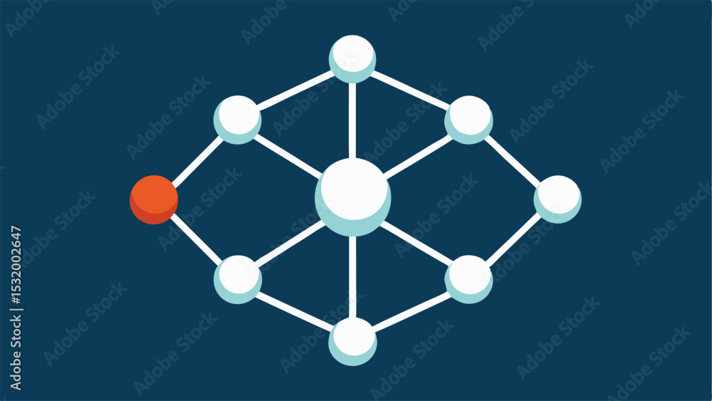 Poster detailed 3d molecular network structure representing connections and relationships in science