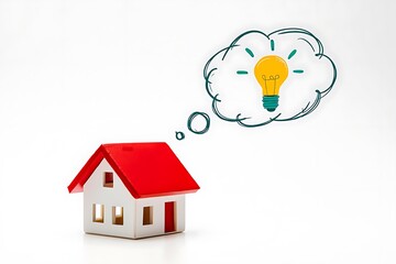 A bright idea for a new home, isolated on white background