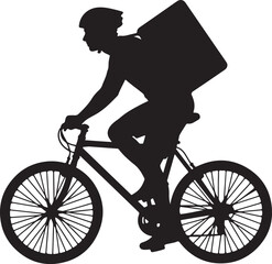 Fototapeta premium A silhouette of a cyclist on a bicycle riding in a sporting activity
