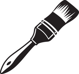 Paintbrush Illustration Black White Line Art Detailed Bristles Minimalist Drawing