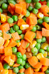 Mixed veg vegetables cooked background backdrop. Healthy vegetarian vegan food concept.
