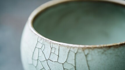 Close-up of a Craquelure Ceramic Bowl