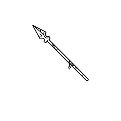 Black Lined Skeletal Spear with Cracked Shaft Icon