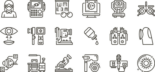 Comprehensive Guide to Ophthalmology Equipment Icons and Illustrations of Eye Care Technology