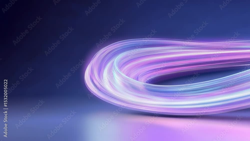 Poster luminous trails: a mesmerizing image featuring a radiant, luminous trail of light, gracefully curvin