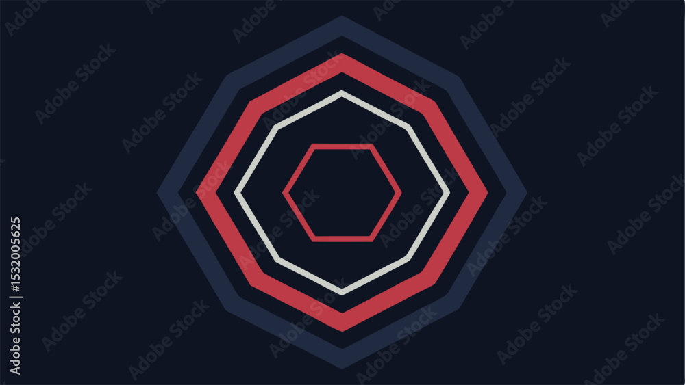 Poster elegant geometric hexagonal pattern design with gradient dark colors for modern aesthetics