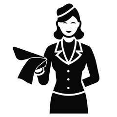 flight attendant element isolated sanitizing wipe on white background