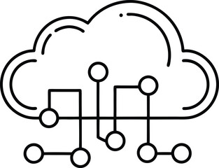 Big Data Analysis Using Cloud Services vector Line art