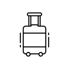 Carry On Luggage Icon Thin Line Outline Style for Airport Travel or Packing Design