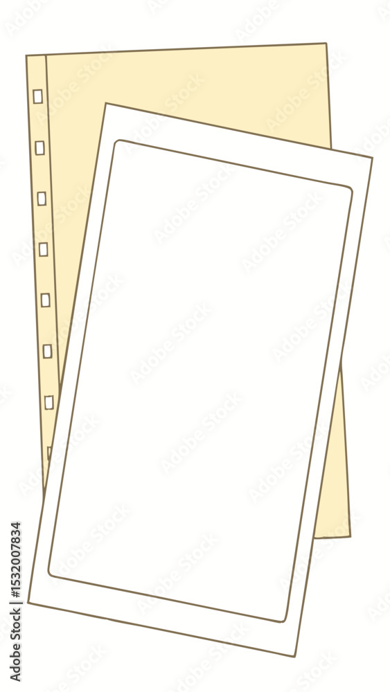 Poster flat design illustration of paper stack with transparent background for various applications