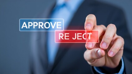 A hand hovers over approve and reject