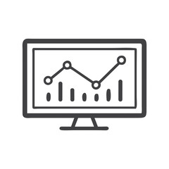 Data Analytics Dashboard Icon for Business Intelligence Blogs, Statistics Websites, Reporting Materials, Performance Tracking and Business Strategy Graphics