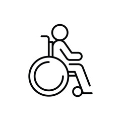 Wheelchair Accessibility Icon Outline Style Thin Line Symbol