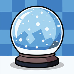 Spa Snow Globe with Silver Base Vector Illustration