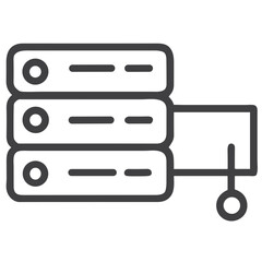 Obraz premium Database Server Icon for IT Blogs, Data Storage Websites, Server Infrastructure Materials, Cloud Computing Resources and Network Architecture Graphics