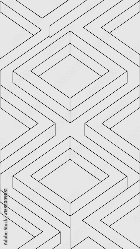 Poster geometric pattern illustration with lines and shapes on a white transparent background
