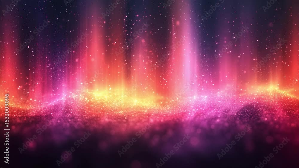 Poster celestial aurora: a breathtaking view of a radiant, cosmic aurora borealis. the vibrant colors dance