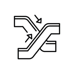 Escalator Stairs Icon Outline Style Thin Line Symbol Showing Up and Down Movement