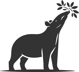 Animal vector silhouette of a tapir