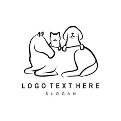 Dog, Cat, and Horse Friends Logo