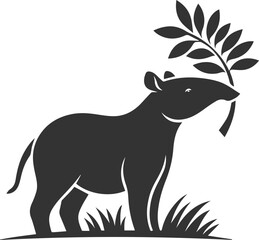 Animal vector silhouette of a tapir